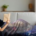 thumbnail image 3 of Space Soft Flannel Fleece Throw Blanket, Cosmic and High Tech Illustration of Stars in the Night Sky with Color Transitions, Cozy Plush for Indoor and Outdoor Use, 60" x 80", Multicolor, by Ambesonne, 3 of 5