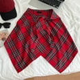 thumbnail image 3 of Aellinatey Asymmetrical Faux Shirt Hem Tie Up Cover Up Plaids Apron Wrap Skirt for Women, 3 of 21