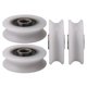 thumbnail image 1 of U-groove Nylon Pulley Wheel For Sliding Door - White, Inner Dia 4mm, 4pcs, 4x20x6.5x7.4mm, 1 of 3