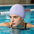 thumbnail image 1 of Adult Solid Color Silicone Swim Cap High Stretch Water Resistants No Pull Hair Swimming Cap For Men And Women For Pool Training And Leisure Water Activities, 1 of 6
