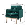 thumbnail image 4 of Velvet Accent Chair, Modern Tufted Upholstered Armchair with Rose Golden Metal Legs & Comfy Armrest and Backrest, Vintage Single Sofa Chaise Lounge Chair for Bedroom Living Room, Green, 4 of 7
