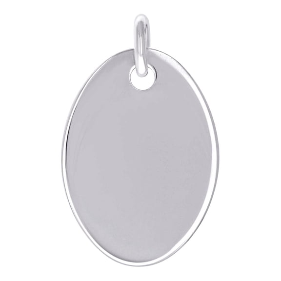 925 Sterling Silver Unisex Engravable Disc Oval Fashion Charm Pendant Necklace Pendant for Women
