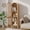 Wood, variant on Tall Arched Storage Display Cabinet, Arched Pantry Cabinet with Doors, Acrylic Glass Doors
