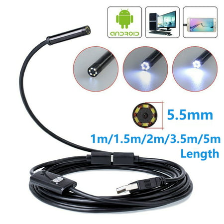 5.5mm Android Endoscope Waterproof Snake Borescope USB Inspection Camera 6 (Best Usb Inspection Camera)