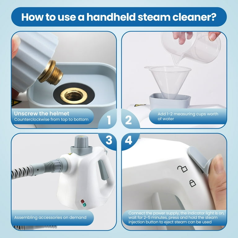 BIMZUC Handheld Steam Cleaner, 1000W Multi-Surface Steamer with 9