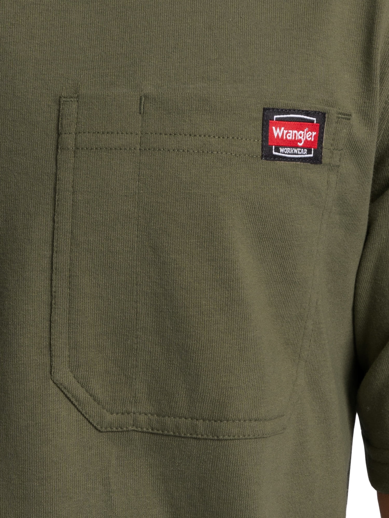 Wrangler Workwear Men's Short Sleeve Heavyweight Pocket Crew Work Shirt, size S-2XLT