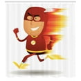 thumbnail image 3 of Ambesonne Superhero Shower Curtain, Bolt Man with Lghts, 69"Wx75"L, White Red, 3 of 3