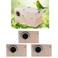 thumbnail image 1 of Caja de de 3 Piezas Caja de Cría de Loros de Anidación de s Cola Nido colgante de casa de pájaros de madera, 1 of 8
