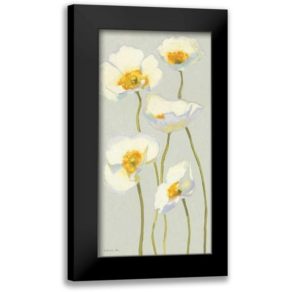 Novak, Shirley 9x14 Black Modern Framed Museum Art Print Titled - White on White Poppies Panel II