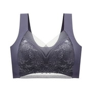 Vedolay Women Lingerie Women's No Side Effects Underarm-Smoothing Comfort Wireless Lightly Lined T-Shirt Bra,Gray 6XL