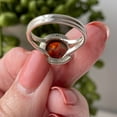thumbnail image 4 of Amber Ring 925 Sterling Silver Natural Amber Gemstone Solitaire Wedding Ring, 4 of 5