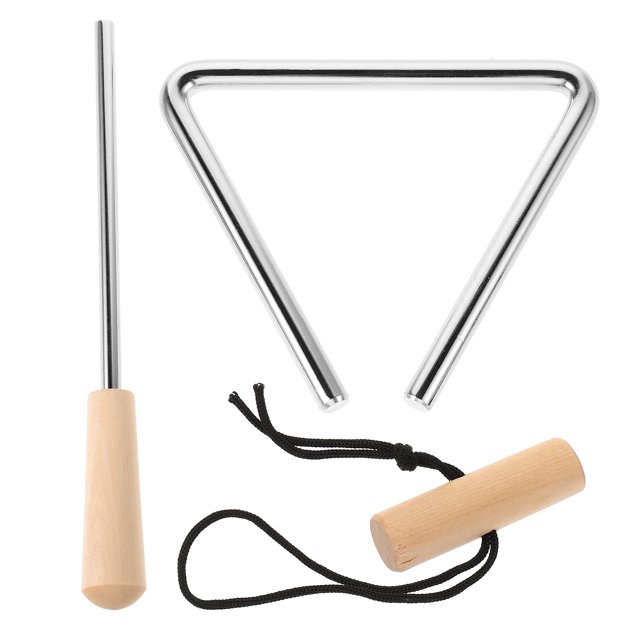 Instrument de Percussion Triangulaire en Fer 4 Pouces avec Sonnette de Rythme Musical pour École Groupe Orchidée