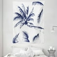 thumbnail image 1 of Psychedelic Tapestry, Silhouette of Coconut Palm Tree with Details Dreamy Nature Themed Design Artwork, Wall Hanging for Bedroom Living Room Dorm Decor, 60W X 80L Inches, Indigo, by Ambesonne, 1 of 2