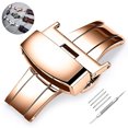 thumbnail image 2 of Stainless Steel Deployment Clasp Buckle Fasten Black Silver Rose Gold Watchband Clasp Color & Width (18mm,20mm ), 2 of 9