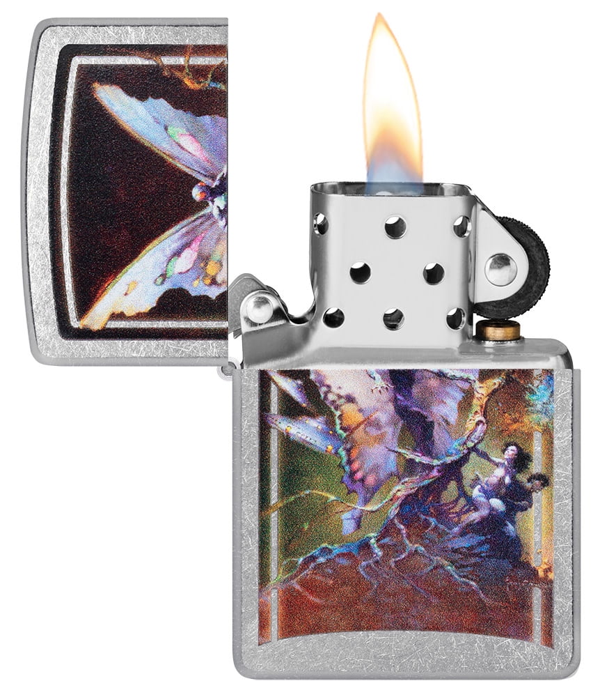 Zippo Frank Frazetta Mythical Fairy Street Chrome Pocket Lighter