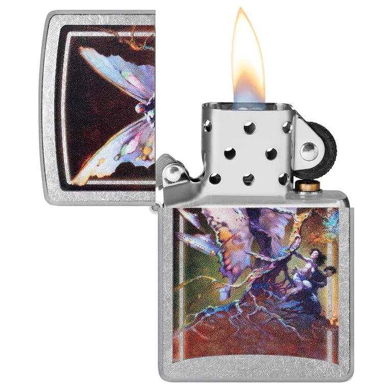 Zippo Frank Frazetta Mythical Fairy Street Chrome Pocket Lighter