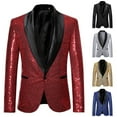 thumbnail image 6 of CENL Mens Gentleman Nightclub Party Blazer Sequin Glitter Jacket Bling Suit Coat, 6 of 9