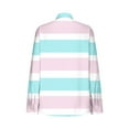 thumbnail image 6 of Qepwscx Casual Womens Long Sleeve Button Up Tops Stripe Print Collar Neck Shirts Going Out Tops T-Shirts Blouses Fall Spring Sweatshirt Basic Tees Loose Fits for Women, 6 of 6