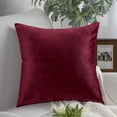 thumbnail image 2 of Phantoscope Decorative Throw Pillow Set, Soft Silky Velvet & Soft Pleated Velvet Bundle, for Sofa Couch Bedroom, Dark Red & Wine Red, 18" x 18", 2 of 7