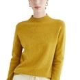 thumbnail image 4 of Suéter de punto de cachemira corto con cuello semialto suelto de mujer de pura lana lista para usar de primera línea de otoño e invierno, 4 of 6
