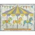 thumbnail image 2 of Zarris, Chariklia 32x26 White Modern Wood Framed Museum Art Print Titled - Carnival Carousel, 2 of 4