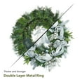 thumbnail image 5 of Artificial Christmas Wreath with LED Lights, Green Xmas Garland Full of Christmas Ball, Snowflakes, Red Berries, Pine Cones for Front Door, Indoor and Outdoor Holiday Decorations,30 Inch,Silver, 5 of 7