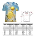 thumbnail image 2 of Yellow Lemon Womens Tops Women's Fashion Casual Short Sleeve Flower Print Round Neck Pullover Top Blouse, 2 of 6