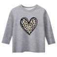thumbnail image 4 of Gunia Valentines Shirts For Kids Boys Girls 3/4 Sleeve Love Heart Graphic Crew Neck Casual Breathable Soft Valentine'S Day T-Shirt Toddler Tee Tops 3-14 Years Grey, 4 of 4