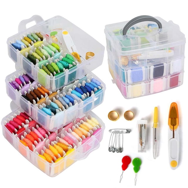 Juego De Hilos De Punto De Cruz, 192 Piezas, Kits De Hilo De Bordar, Pulsera, Hilo De Bordar Para Tejer, 150 Colores Eigraketly TO004892-00
