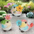 thumbnail image 1 of Trayknick Handicraft Bird Statue Artistic Resin Micro Landscape Miniature Bird Holding Flower for Desktop Red, 1 of 13