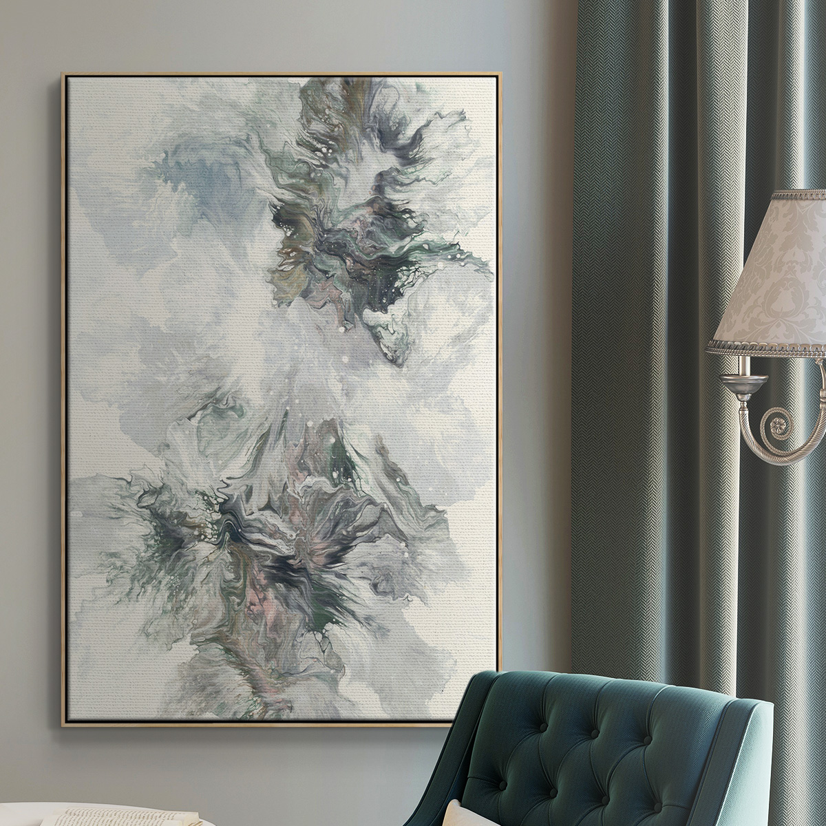 Dancing With Passion Framed Premium Gallery Wrapped Canvas - Ready to Hang - 17 x 25 - Natural Wood Floating Frame