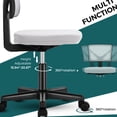 thumbnail image 3 of Small Home Office Chair, Armless With Lumbar, Gray Mesh, 360° Rotation, Height Adjustable, Breathable Foam Cushion Desk Chair For Office, Lumbar Aid, Nylon Swivel, Adjustable 16.54"-21.25",, 3 of 6