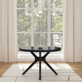 Plank+Beam Verso Round Dining Table, 47" Solid Wood Kitchen & Dining Room Table, Black - Walmart.com