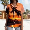 thumbnail image 3 of Yopmin Women's Hawaiian Shirts Palm Tree Lapel Button Down Short Sleeve Beach Shirts Summer Basic Tops for Travel, 3 of 6