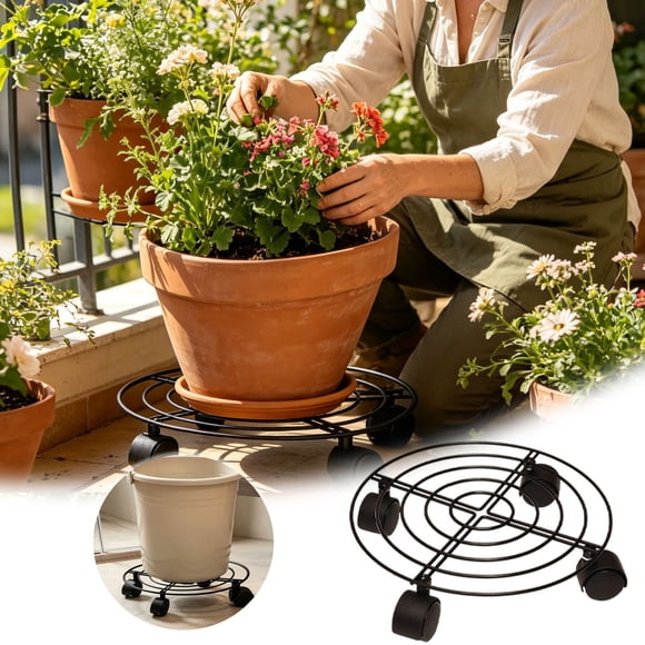 Tong 1 Of Roller Metal Roller 30cm Circular Flowerpot 4 Rollers For Indoor And Outdoor Use Garden Circular