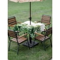 thumbnail image 4 of Outdoor Tablecloth with Umbrella Hole for Patio/Picnic/Party/Camping, Summer Tropical Waterproof Table Cloth Square Cover Washable, Pastoral Palm Trees Botanical Leaves (60"x 60"), 4 of 9