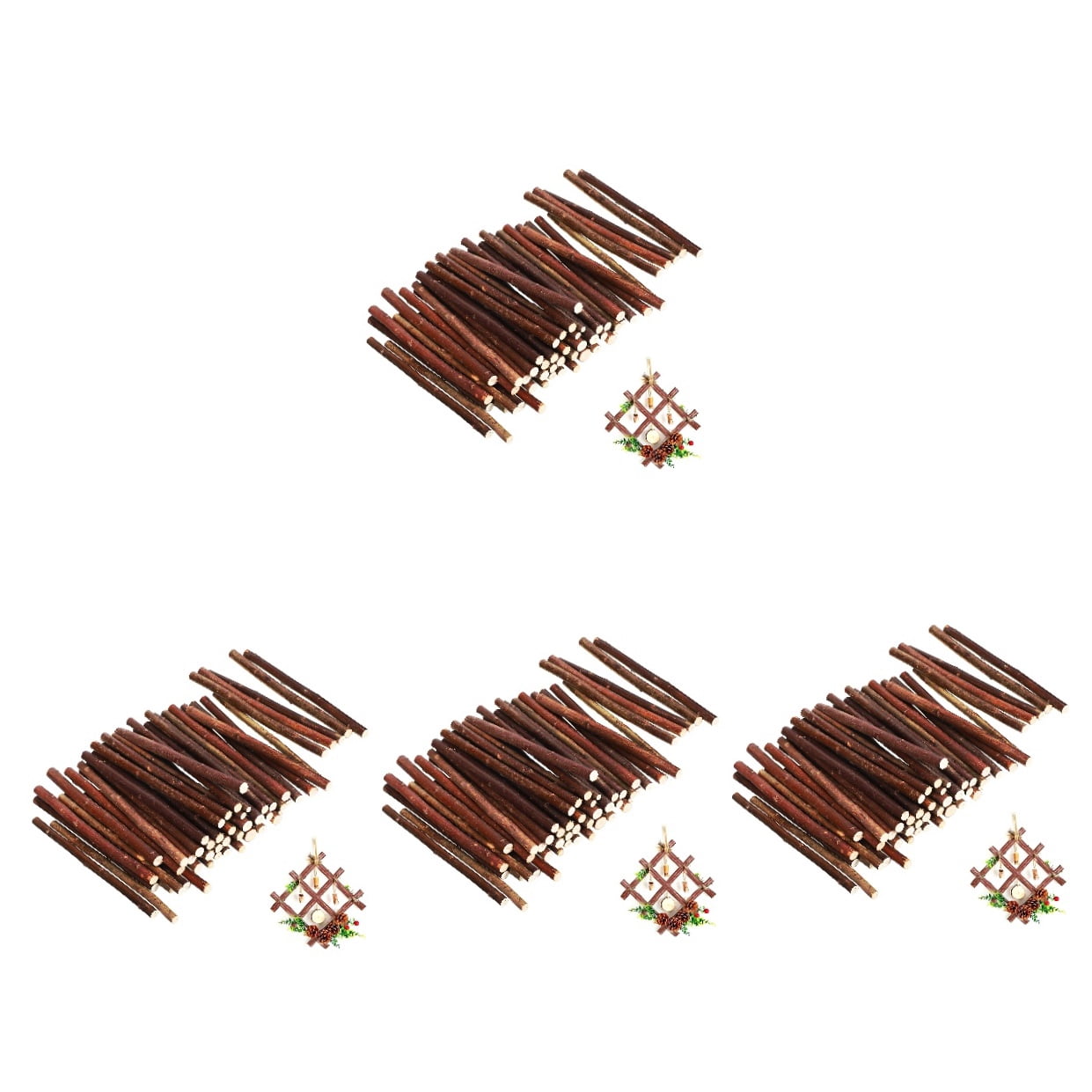 Worgeous 200 Pcs  Wood Sticks Craft Sticks Wood Craft Sticks Log Sticks Craft Twigs Natural Sticks Rustic Home Decors