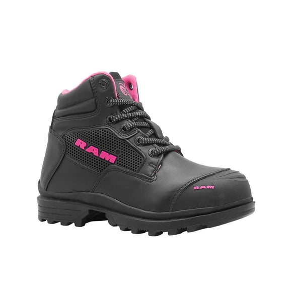Bota Ram De Trabajo Para Dama Casco Poliamida Negro/Fiusha negro 23.5