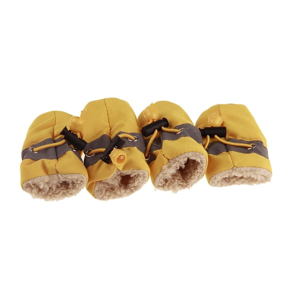 Dog Winter Snow Boots, 4PCS Waterproof Anti- Paw Protectors for Small Medium Dogs - Reflective Dog Shoes with Adjustable Drawstring for Ice, Snow, Rain & Outdoor Use