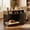 Black, variant on 48" Farmhouse Style Dog Crate Furniture with Feeding Bowl & Drawers, Sturdy Pet Kennel End Table for Small to Medium Dogs, Ideal for Living Room & Entryway Storage