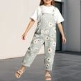 thumbnail image 2 of Ruyang Girls Overalls Cute Floral Print Adjustable Straps Straight Jumpsuit Summer Loose Fit Casual Trendy Rompers for Teens, 2 of 4