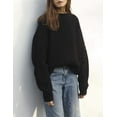 thumbnail image 3 of XINQIHANG Women's Oversized Sweaters Batwing Sleeve Mock Neck Jumper Tops Chunky Knit Pullover Sweater, 3 of 6