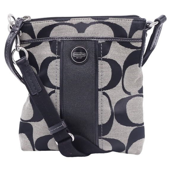 Pre-Owned Coach Signature Crossbody Bag in Grey Canvas