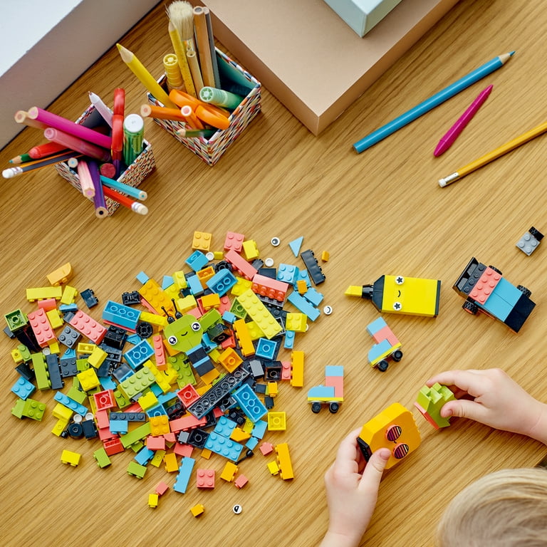 LEGO Classic Creative Neon Colors Fun Brick Box Set 11027 Building Toy to Create a Car Pineapple Alien Roller Skates and More Building Ideas for
