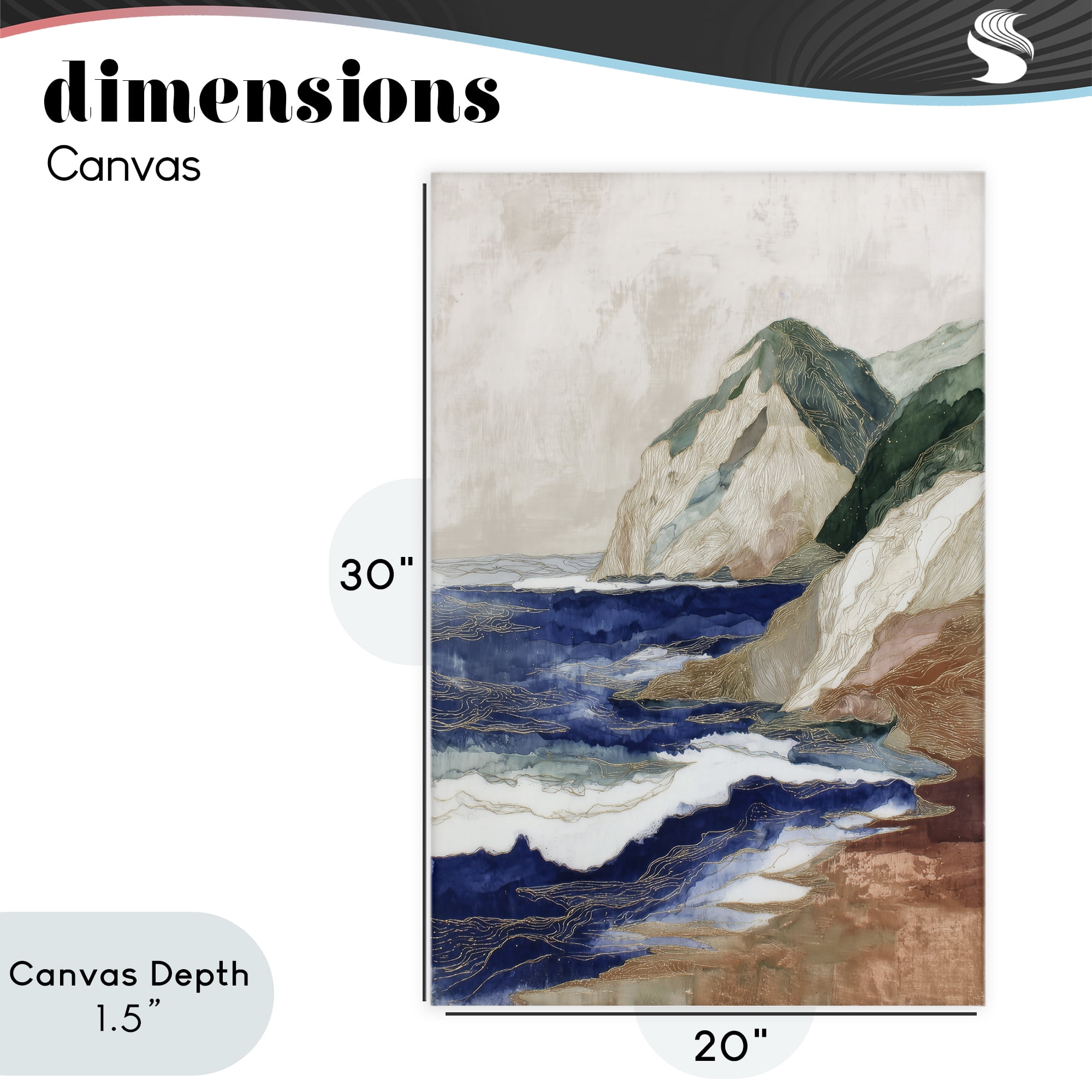 Stupell Industries Cliff Next To The Sea Canvas Wall Art, design by Chromatic Storm Studio