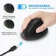 thumbnail image 5 of Ratón Óptico Vertical Ergonómico Recargable de Modo Dual USB 2.4G Inalámbrico + Bluetooth para Computadora Portátil Color Negro, 5 of 5