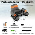 thumbnail image 3 of Goplus Inflatable Fishing Boat 350 LBS Fishing Float Tube with Fishing Rod Holder Gray+Orange, 3 of 10