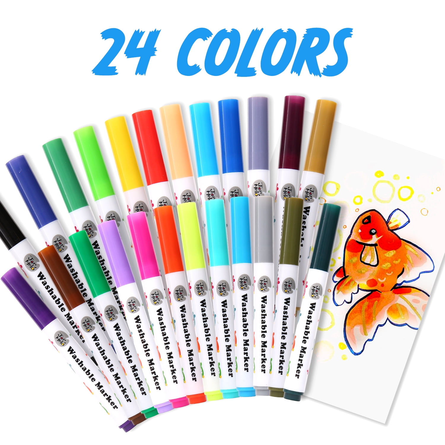Jar Melo 40 Count Washable Fine Line Markers for Toddlers,Mess Free Markers  Kit for Kids , Party Favors School Classroom Suppliers Gift for 3+ 