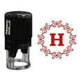 thumbnail image 1 of Printtoo Octagon Celtic Swirl Frame H Alphabet Monogram R-40 Self Inking Rubber Stamp Office Stationary-Red, 1 of 3