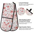 thumbnail image 4 of Dailycode Double Sided Oven Mitt with Loop Heat Resistant Kitchen Long Potholders 7" x 35" Cute Pig with Flower, 4 of 6